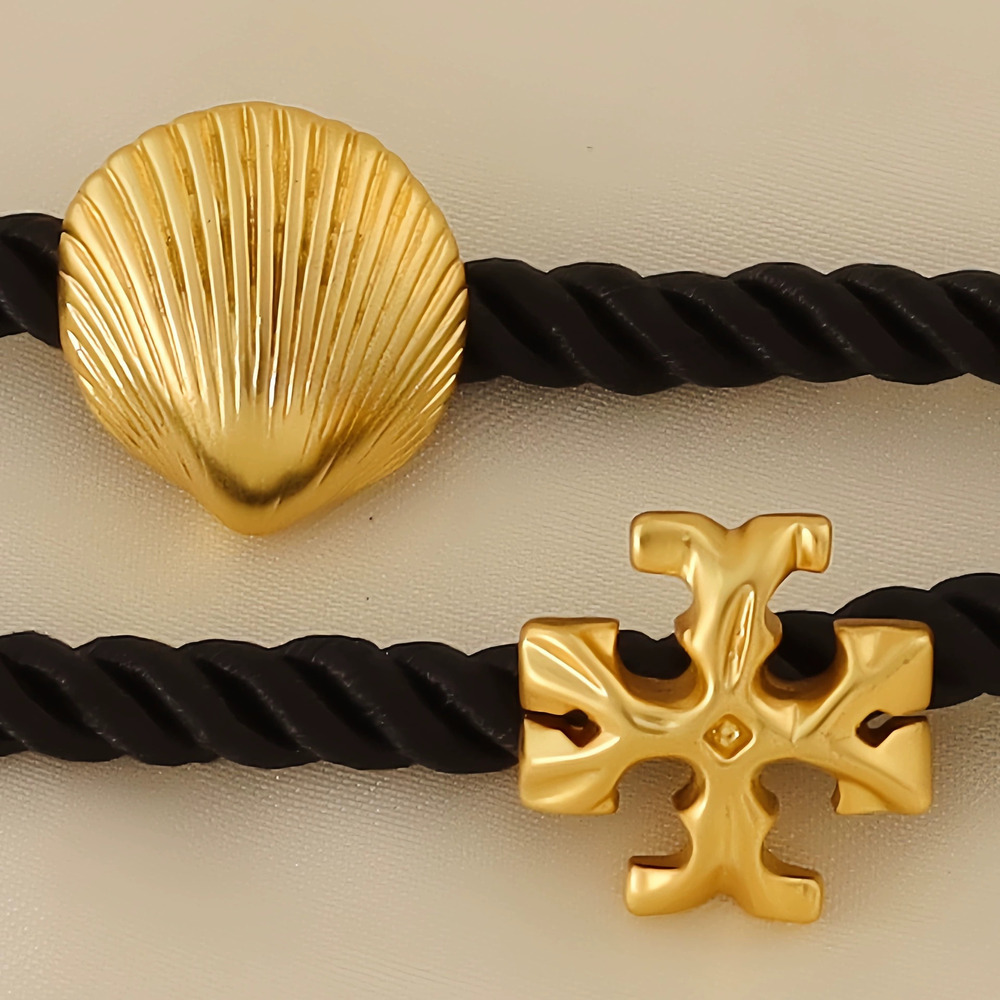 Tory Burch Seashell Logo Double Braided Bracelet - Picture 2 of 6